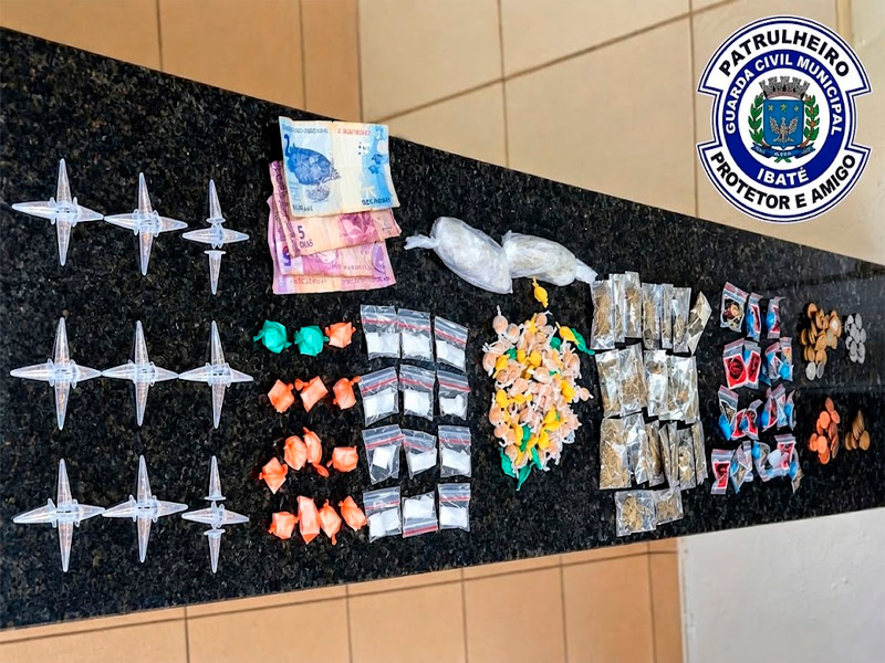 GCM apreende mais de 240 porções de drogas durante patrulhamento em Ibaté