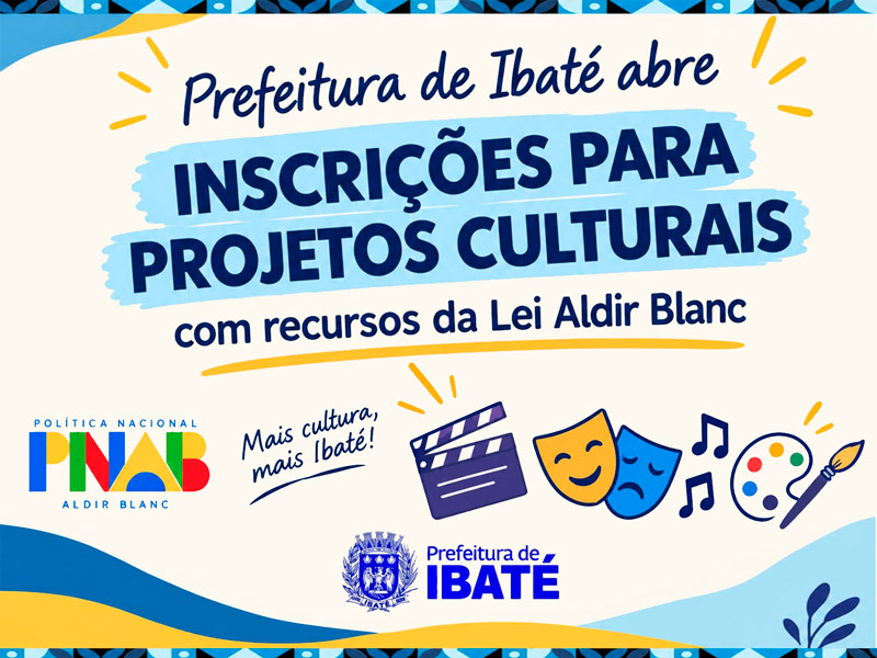 Ibaté oferece R$ 100 mil para projetos culturais por meio da Lei Aldir Blanc